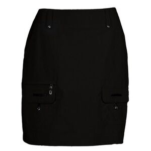 JAMIE SADOK - Black Golf Skort with side zipper & cargo pockets. Size: 6